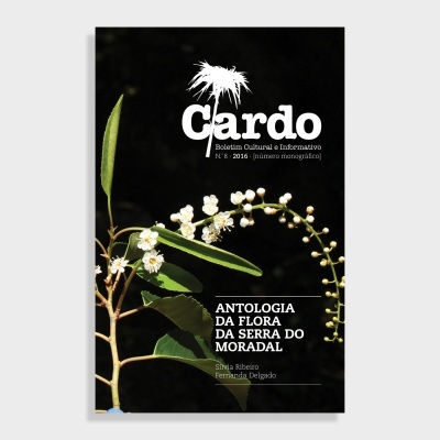 Capa de revista Cardo com imagem de planta e texto