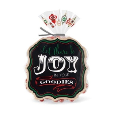 Pacote de biscoitos decorados e embalados com texto Let there be JOY IN YOUR GOODIES
