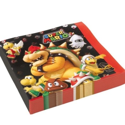 Folhas de papel de envelope com personagens do Super Mario