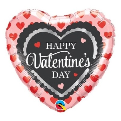 Balão em forma de coração com design de Valentine's Day