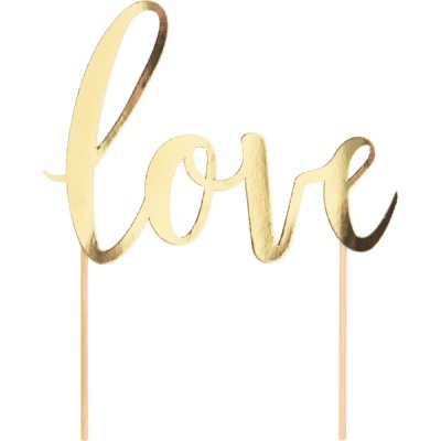 Topper para bolo dourado com a palavra 