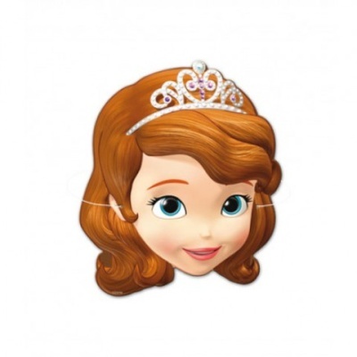 Máscara facial de personagem de desenho animado com tiara.