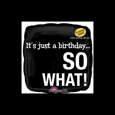 Balão quadrado preto com texto branco 