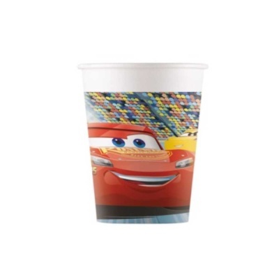 Copo de papel com estampa do personagem Lightning McQueen de Cars
