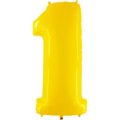 Balão dourado em forma de número 1