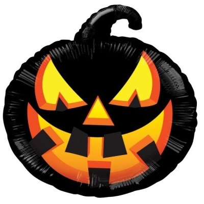 Balão de alumínio preto em forma de abóbora para Halloween