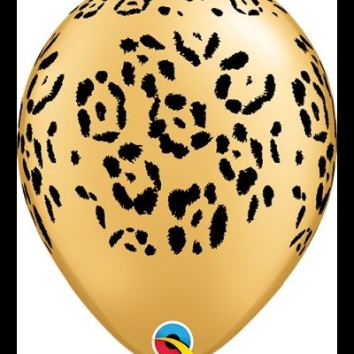 Balão dourado com padrão de pele de leopardo preto