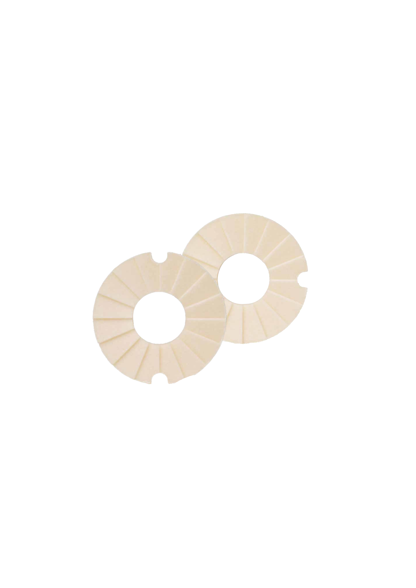 Lesseau - Recargas Sólidas para lavagem das mãos - 12 Unidades Discos de feltro amarelo claro redondos com buraco no centro