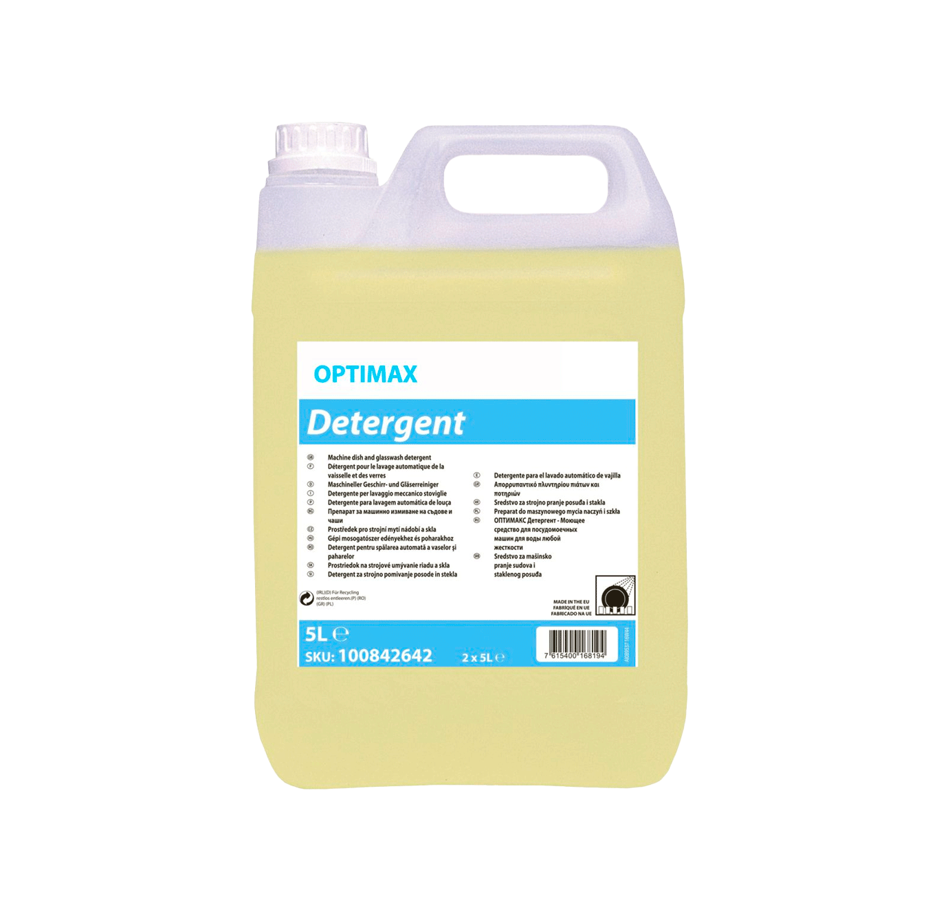 OPTIMAX Detergent - 5L Recipiente plástico amarelo com detergente Optimax de 5 litros