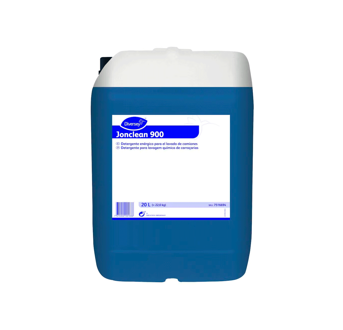 Jonclean 900 - 20L Recipiente azul de detergente Jonclean 900 com tampa branca
