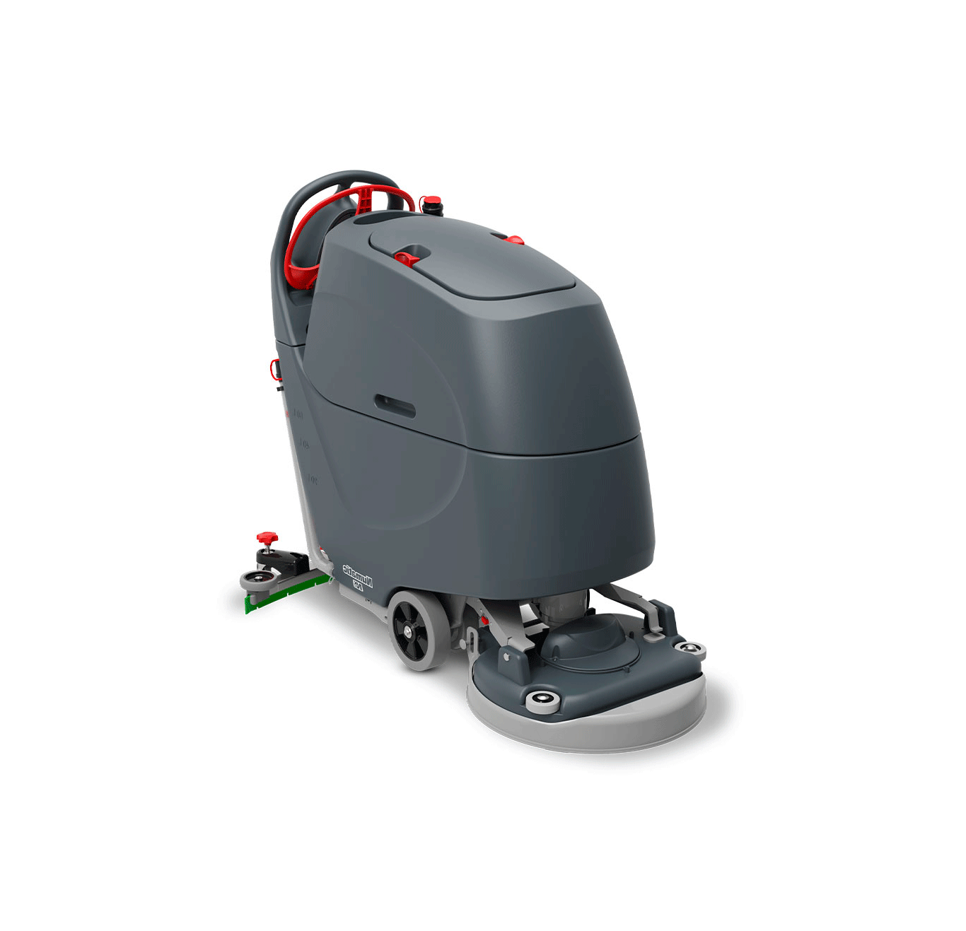 Numatic TBL6055 Máquina de limpeza cinzenta com detalhes vermelhos e rodas pretas