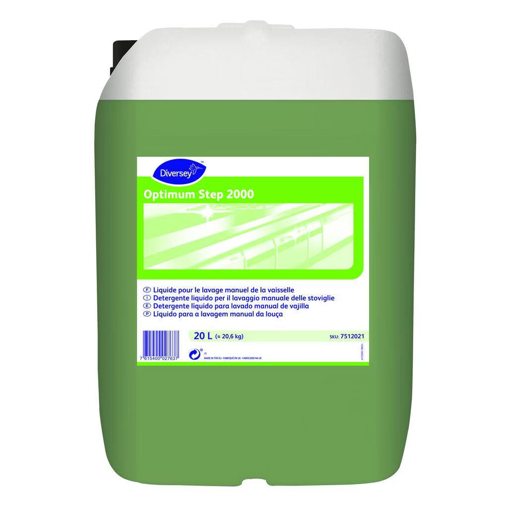 Optimum Step 2000 - 20L Recipiente verde e branco de detergente líquido Diversey Optimum Step 2000.