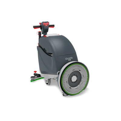 Máquina de limpeza de piso NUMATIC TGB cinza escuro com roda e punho preto