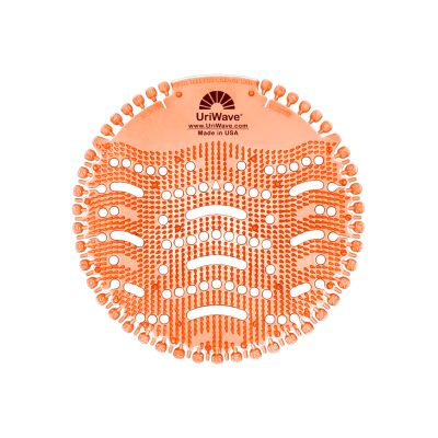 dispositivo de chuveiro laranja redondo UriWave com texturas e furos