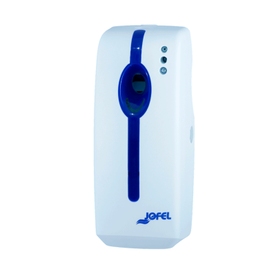 Dispensador automático branco e azul da marca JOFEL