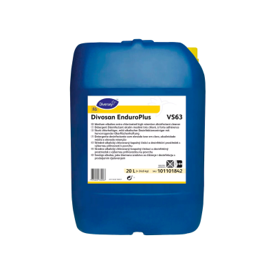 Recipiente plástico azul de 20 litros com etiqueta Divosan EnduroPlus