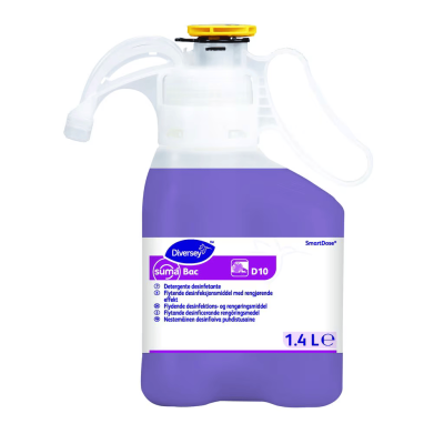 Frasco de detergente desinfetante Diversey Suma Bac D10 1,4 litros