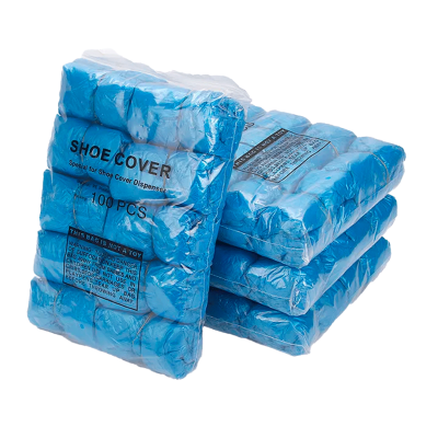 Pacotes de capas protectoras para sapatos azuis em plástico transparente