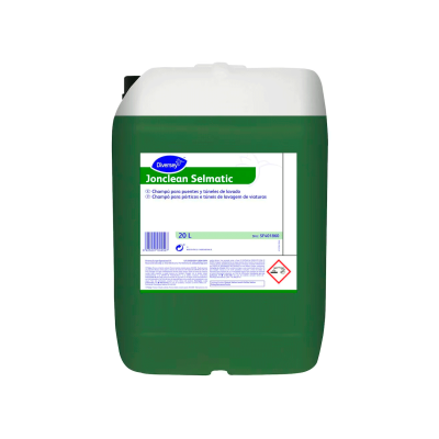 Recipiente verde de 20 litros com produto de limpeza JONCLEAN SELMATIC