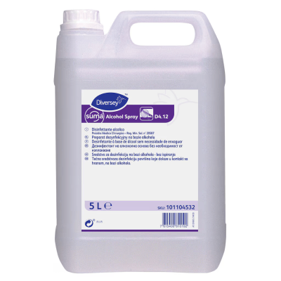 Recipiente de plástico de 5 litros com desinfetante alcoólico Diversey Suma Alcohol Spray