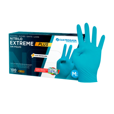 Caixa de luvas de nitrilo azuis EXTREME PLUS CUATROGASA