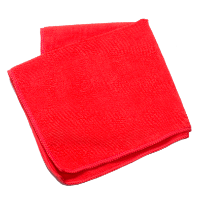 Pano de microfibra vermelho dobrado