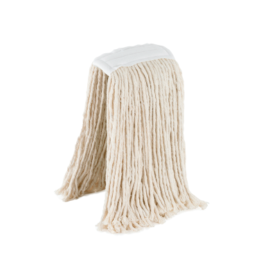 Mop de limpeza com fios de algodão e faixa branca superior