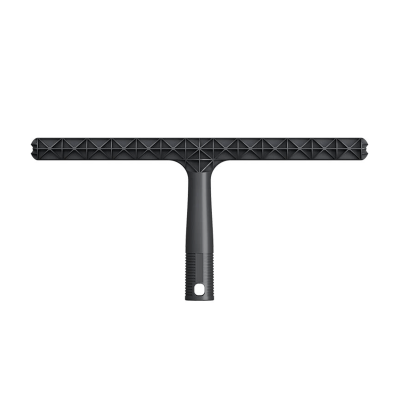 Raspador de vidro preto com cabo ergonómico e design triangular