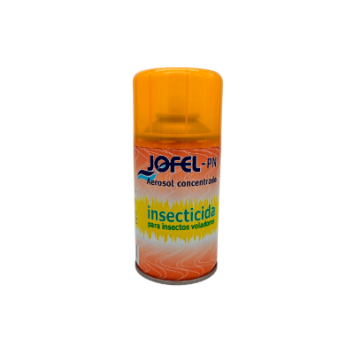 Frasco aerossol Jofel-PN para insecticida com tampa laranja