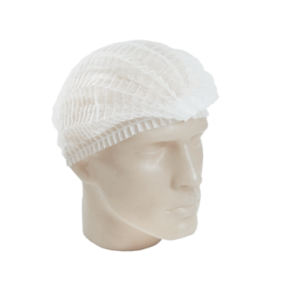Touca de rede branca numa cabeça de manequim
