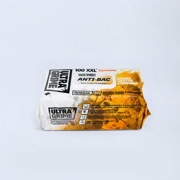 UltraGrime® Pro Anti-Bac Pacote de toalhetes antibacterianos Ultra Crime XXL