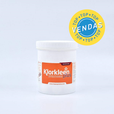 Recipiente branco de produto de limpeza Klorkleen plus com selo de vendas top