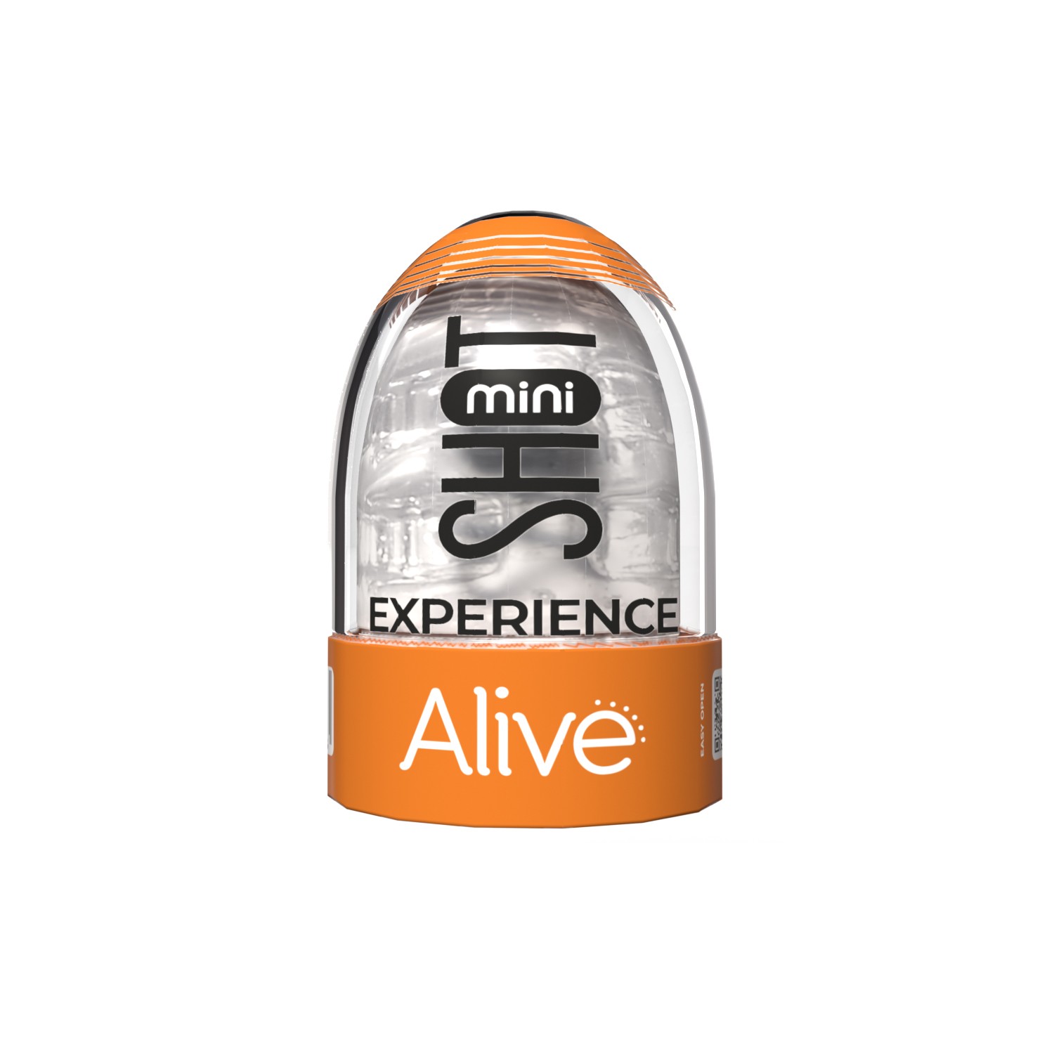 Protector auriculares invisíveis plástico transparente tampa laranja etiqueta Alive