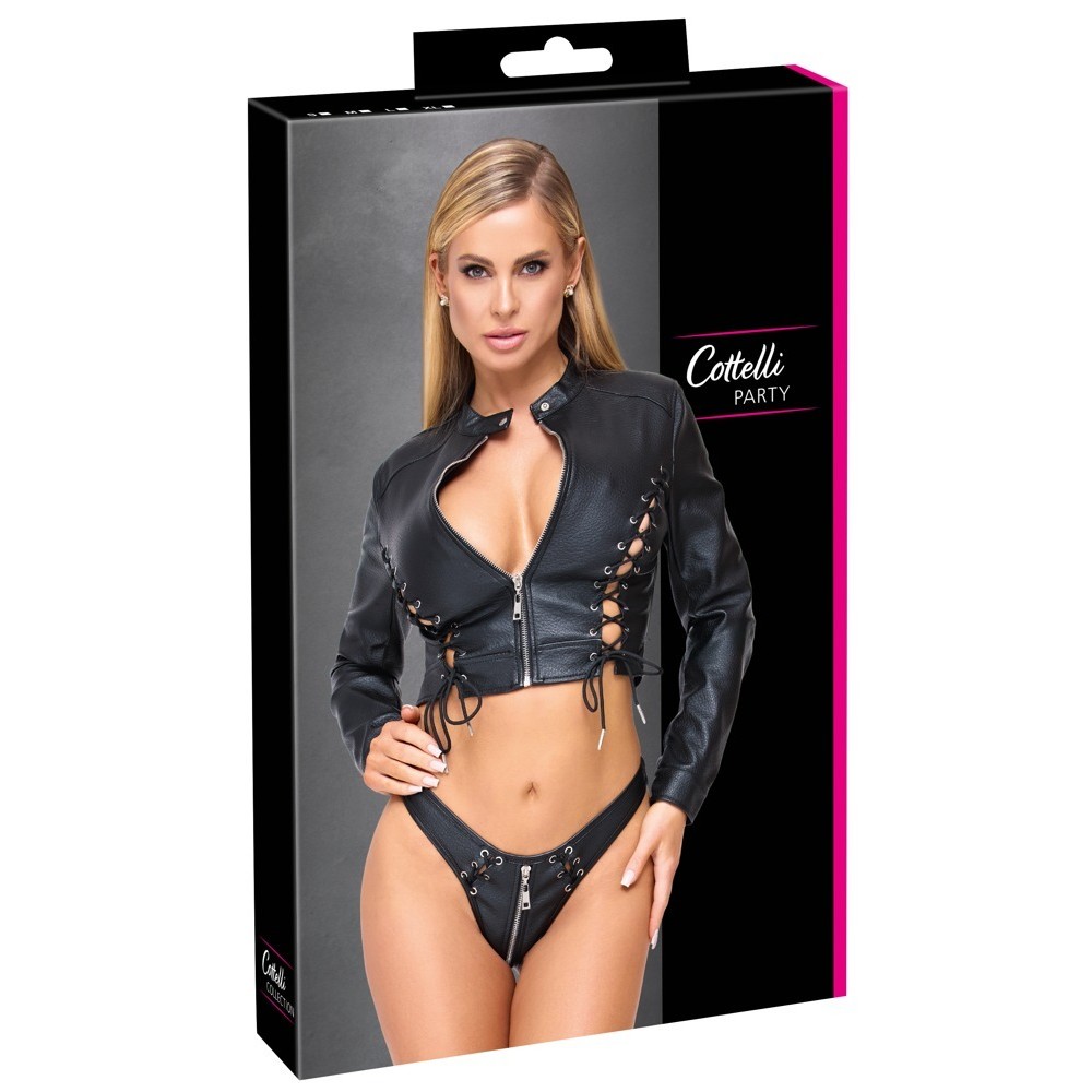 🖤 Conjunto de 2 Peças Cottelli PARTY | Casaco Curto e Tanga