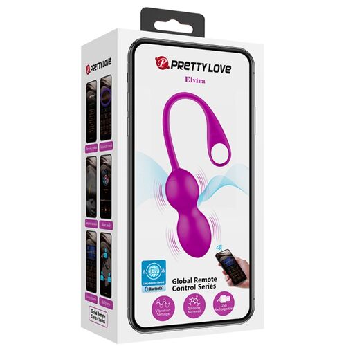 PRETTY LOVE - BOLAS VIBRADORAS RECARREGAVEIS ELVIRA ROXO