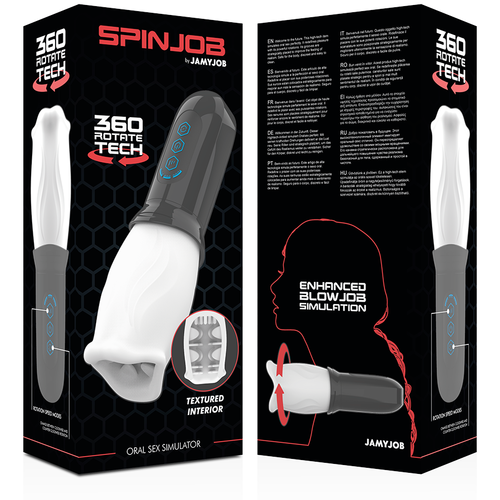 Estimulador Spinjob Jamyjob: Simulação Realista de Sexo Oral com Rotação 360° e 3 Velocidades para uma Experiência Imersiva