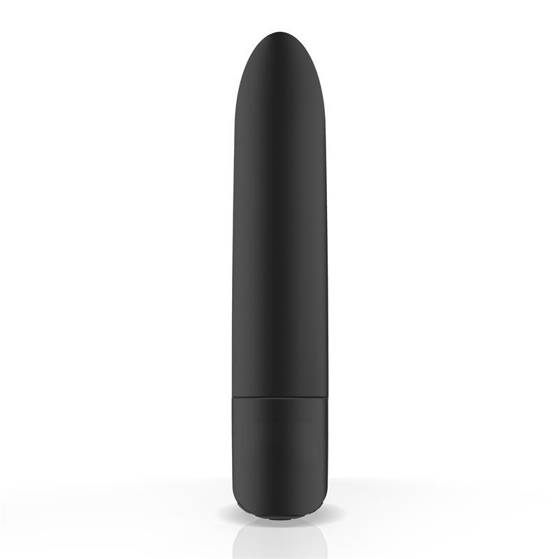 Vibrador preto cilíndrico com base destacável