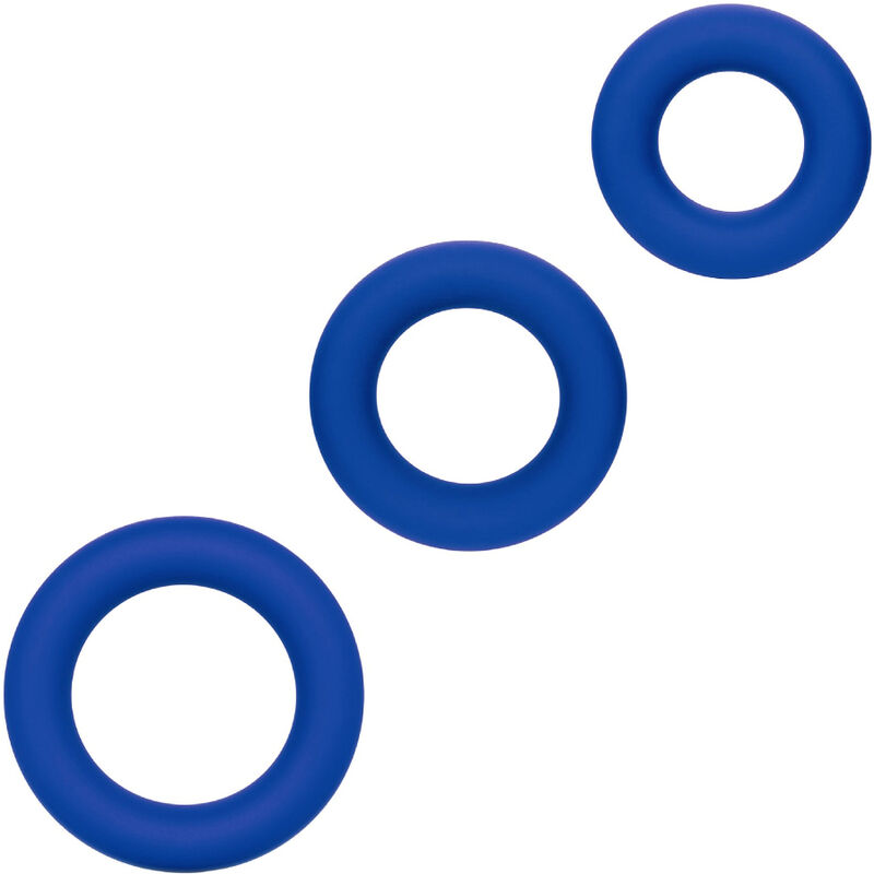 Três argolas de exercício azul