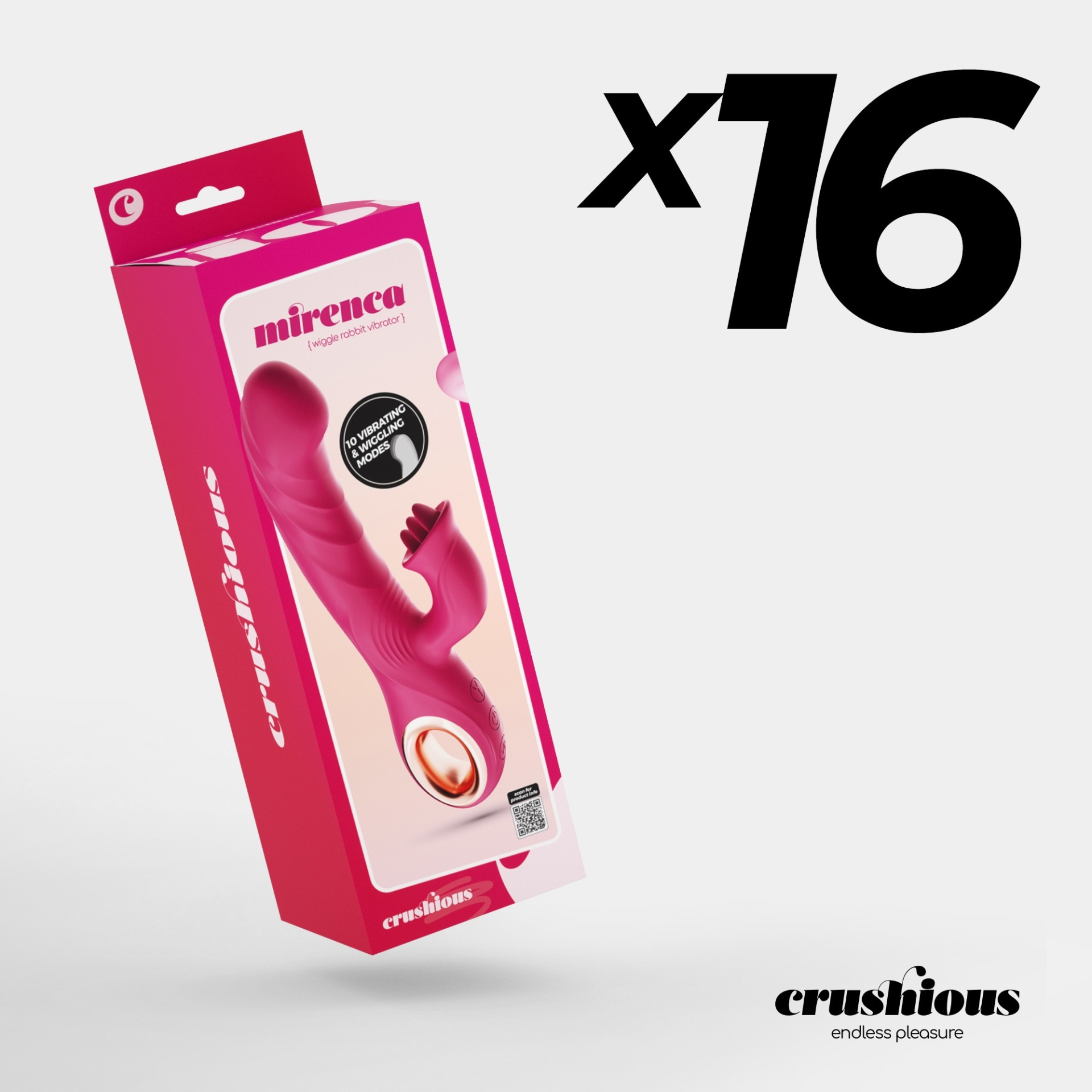 🐰 Pack de 16 Vibrador Rabbit com Tor&ccedil;&atilde;o Mirenca | Crushious