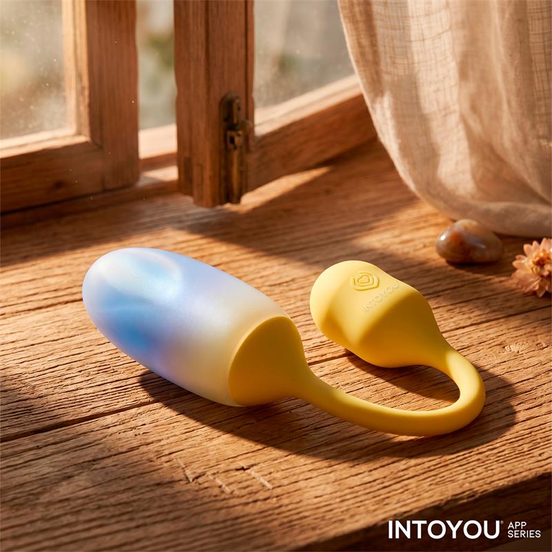 🥚 INTOYOU APP SERIES NexEgg Vibrating Egg Double Silicone Layer App Yellow/Purple