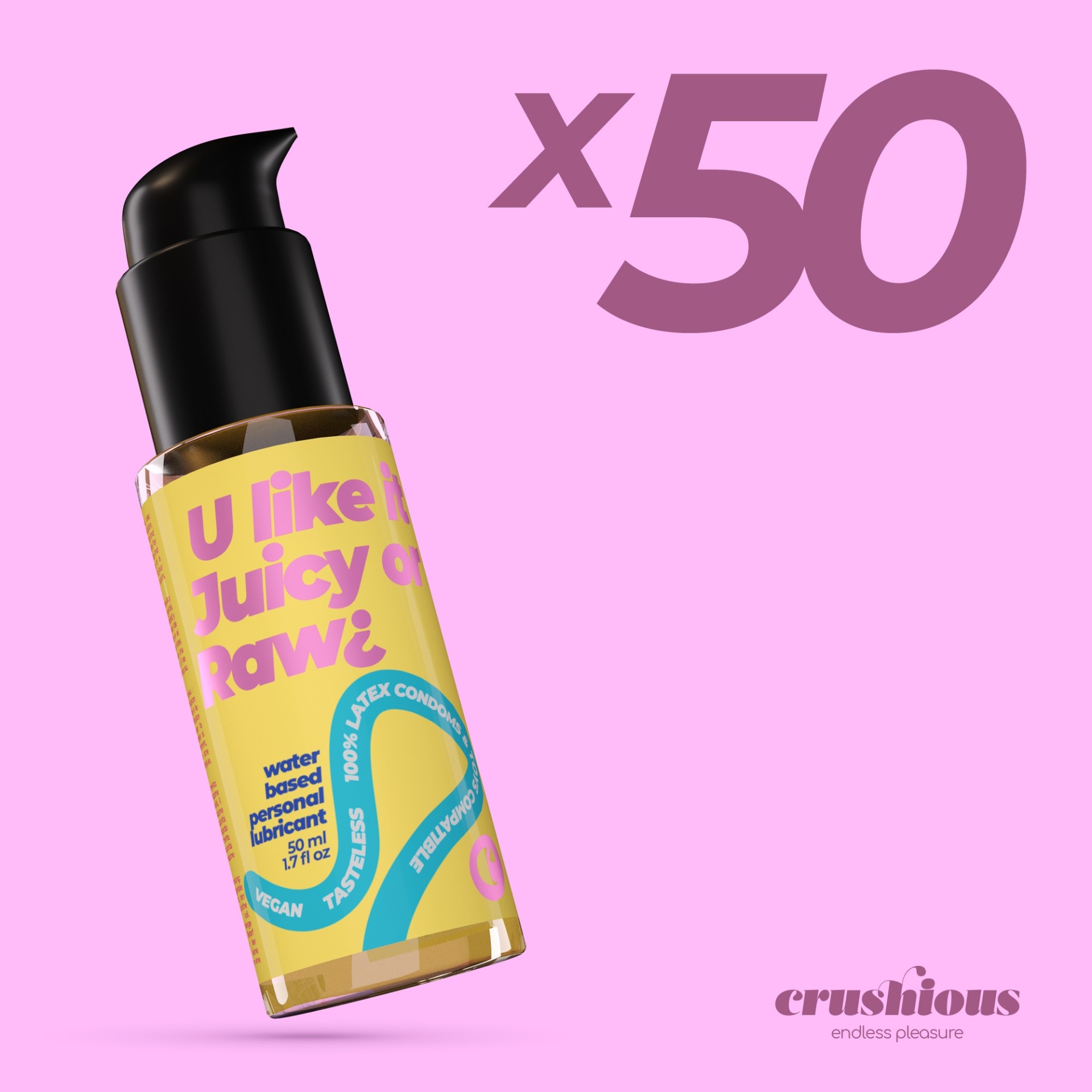 💧 Pack de 50 Lubrificantes Crushious à Base de Água 50ml