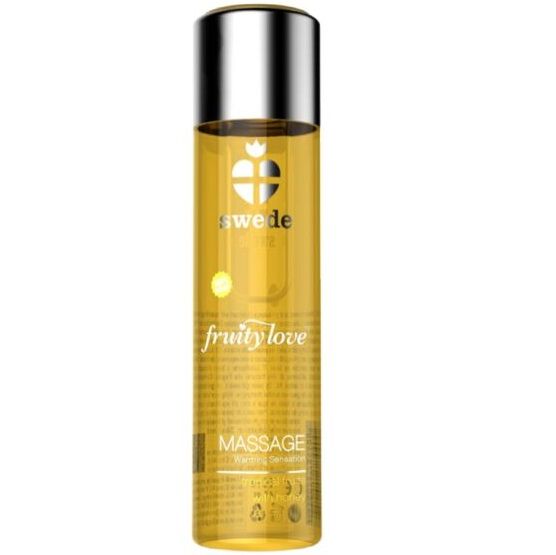Frasco amarelo translúcido de óleo de massagem com tampa prateada