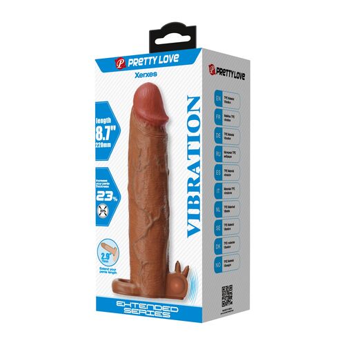 🧬 XERXES Capa Vibratória para Pénis | 22 cm com Bala Vibratória