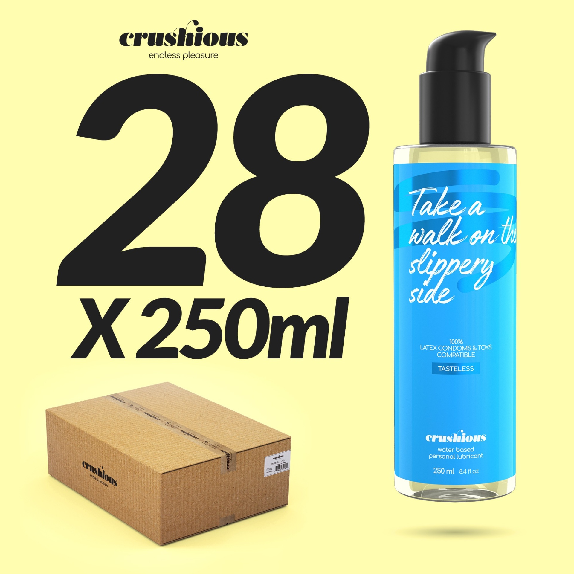 💧 Pack de 28 Lubrificantes Crushious &agrave; Base de &Aacute;gua 250ml