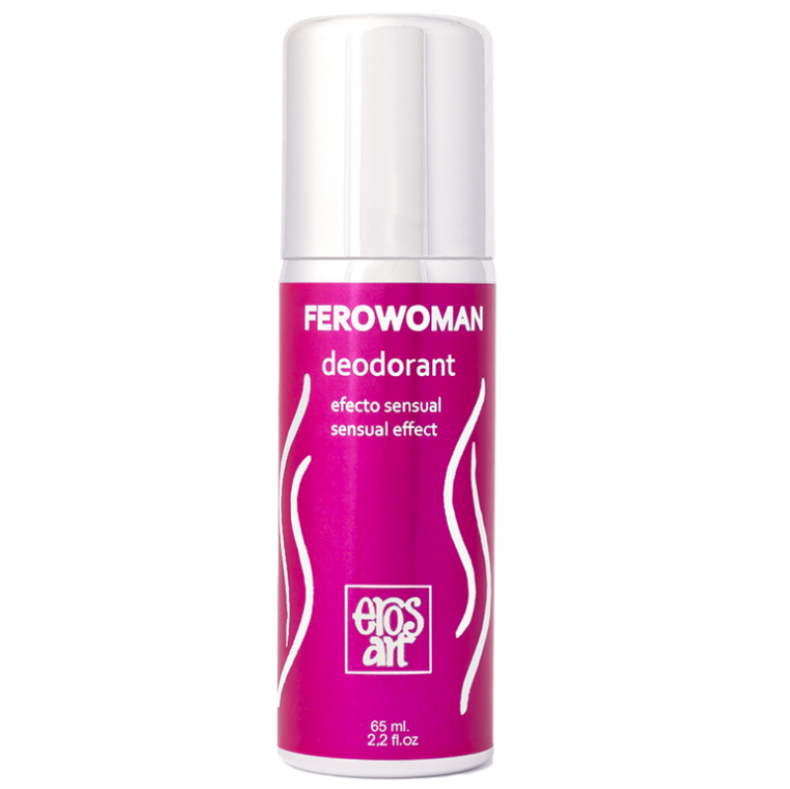 Desodorizante FEROWOMAN com embalagem rosa e branco