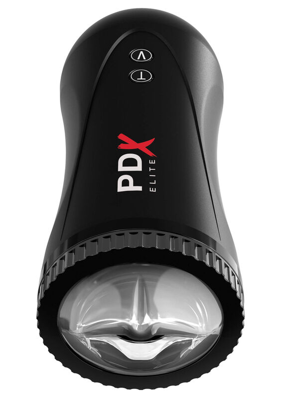 Dispositivo preto PDX ELITE com botões e parte frontal transparente em relevo