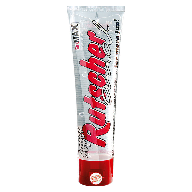 Frasco transparente com gel lubrificante e tampa vermelha