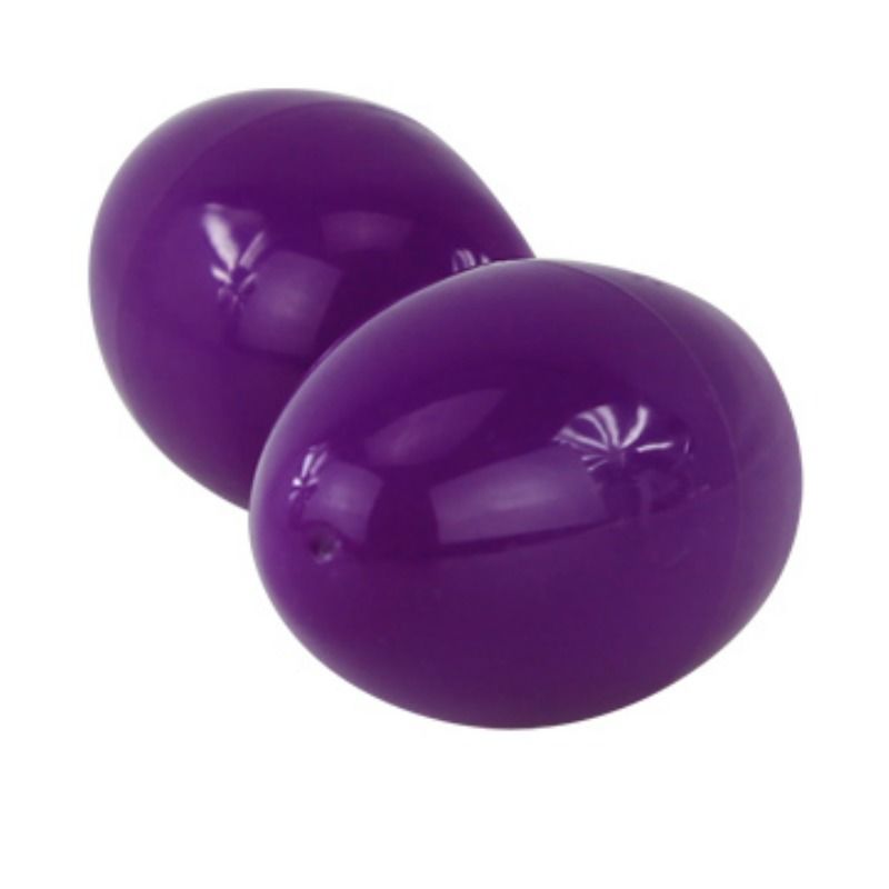 Dois ovos de plástico roxo brilhantes