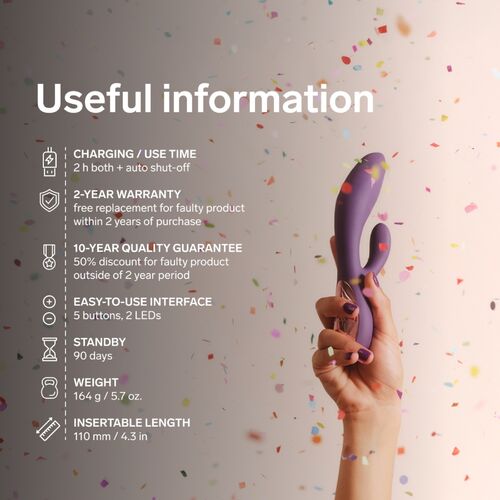 💜 LELO Ina Thrust | Rabbit Thrusting Vibrator Purple