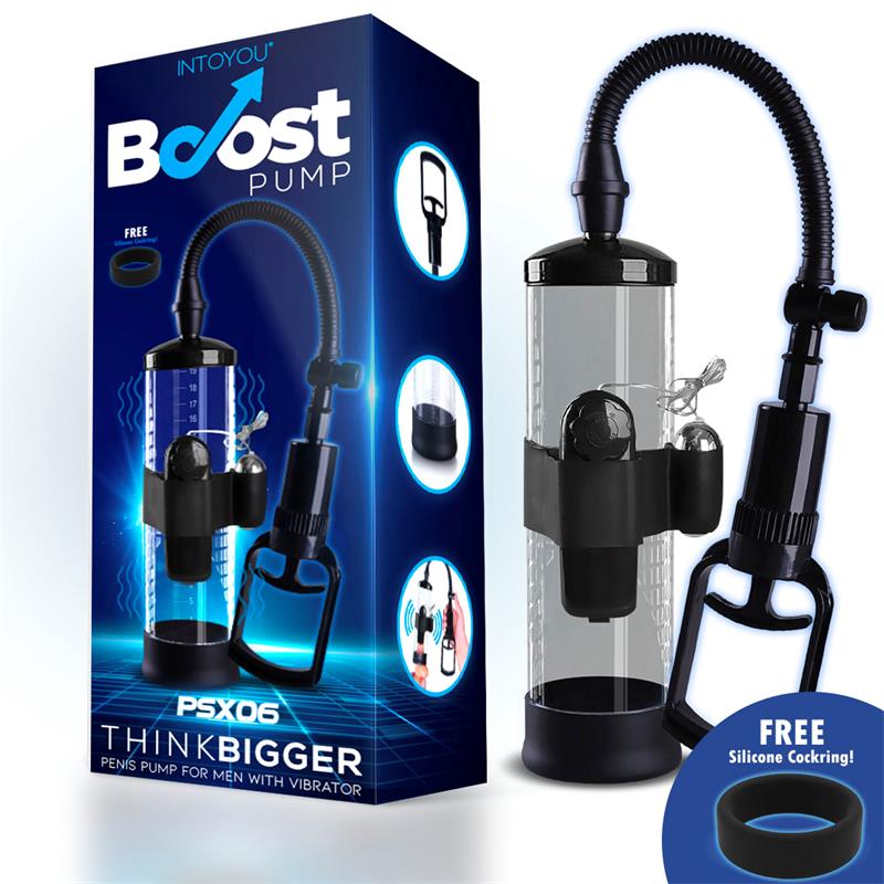Bomba peniana Boost Pump PSX06 com anel de silicone grátis e embalagem azul